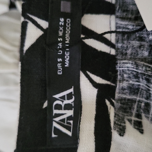 Zara Tropical Print Faux Button Front 100% Cotton Skirt - Picture 8 of 10